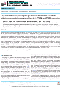 Cover page: Lung immune tone via gut-lung axis: gut-derived LPS and short-chain fatty acids’ immunometabolic regulation of lung IL-1β, FFAR2, and FFAR3 expression