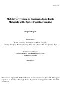 Cover page: Mobility of Tritium in Engineered and Earth Materials at the NuMI Facility, Fermilab: 
Progress report for work performed between June 13 and September 30, 2006