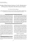 Cover page: Peripheral Digit Ischemic Syndrome Can Be a Manifestation of Postoperative Thrombotic Thrombocytopenic Purpura