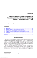 Cover page: Genetic and toxicological models of neurodegenerative diseases: stepping stones toward finding a cure