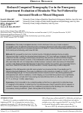 Cover page: Reduced Computed Tomography Use in the Emergency Department Evaluation of Headache Was Not Followed by Increased Death or Missed Diagnosis