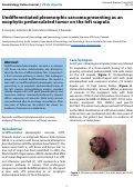 Cover page: Undifferentiated pleomorphic sarcoma presenting as an exophytic pedunculated tumor on the left scapula