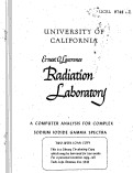 Cover page: A COMPLEX SODIUM IODIDE GAMMA SPECTRA
