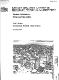 Cover page: Tritium Calorimeter Setup and Operation