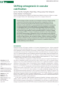 Cover page: Shifting osteogenesis in vascular calcification