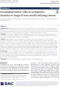 Cover page: Circulating tumor cells as a response monitor in stage IV non-small cell lung cancer