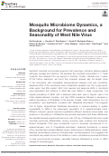 Cover page: Mosquito Microbiome Dynamics, a Background for Prevalence and Seasonality of West Nile Virus