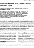 Cover page: Clinical Outcomes After Anterior Cruciate Ligament Injury: Panther Symposium ACL Injury Clinical Outcomes Consensus Group