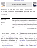 Cover page: Moderators of post-binge eating negative emotion in eating disorders