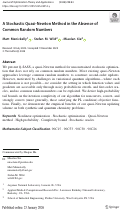 Cover page of A Stochastic Quasi-Newton Method in the Absence of Common Random Numbers