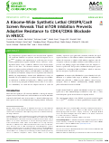 Cover page: A Kinome-Wide Synthetic Lethal CRISPR/Cas9 Screen Reveals That mTOR Inhibition Prevents Adaptive Resistance to CDK4/CDK6 Blockade in HNSCC.