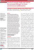 Cover page: Proof-of-concept single-arm trial of bevacizumab therapy for brain arteriovenous malformation.