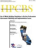 Cover page: Use of whole building simulation in on-line performance assessment: 
Modeling and implementation issues