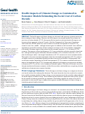 Cover page: Health Impacts of Climate Change as Contained in Economic Models Estimating the Social Cost of Carbon Dioxide