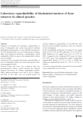 Cover page: Laboratory reproducibility of biochemical markers of bone turnover in clinical practice.