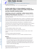 Cover page: Ancillary health effects of climate mitigation scenarios as drivers of policy uptake: a review of air quality, transportation and diet co-benefits modeling studies.