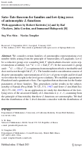 Cover page: Sato–Tate theorem for families and low-lying zeros of automorphic L-functions