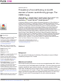 Cover page: Prevalence of iron deficiency in 62,685 women of seven race/ethnicity groups: The HEIRS Study