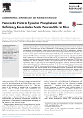 Cover page: Pancreatic Protein Tyrosine Phosphatase 1B Deficiency Exacerbates Acute Pancreatitis in Mice