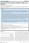 Cover page: Consumer-Resource Dynamics: Quantity, Quality, and Allocation