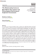 Cover page of The Relationship between Non-Native Perception and Phonological Patterning of Implosive Consonants