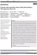 Cover page: Genome‐wide association study of delay discounting in Heterogeneous Stock rats