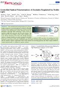 Cover page: Controlled Radical Polymerization of Acrylates Regulated by Visible Light.
