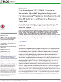 Cover page: The Arabidopsis SWI2/SNF2 Chromatin Remodeler BRAHMA Regulates Polycomb Function during Vegetative Development and Directly Activates the Flowering Repressor Gene SVP