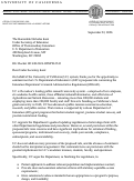 Cover page of UC Comments on the Education Department’s General Administrative Regulations
