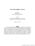 Cover page: Decreasing Liability Contracts