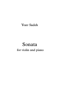 Cover page: Sonata for Violin and Piano