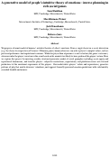 Cover page: A generative model of people’s intuitive theory of emotions: inverse planning inrich social games