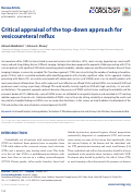 Cover page: Critical appraisal of the top-down approach for vesicoureteral reflux