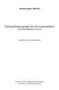 Cover page: Turning Businesspeople into Environmentalists: The Sierra Business Council