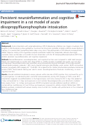 Cover page: Persistent neuroinflammation and cognitive impairment in a rat model of acute diisopropylfluorophosphate intoxication