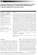 Cover page: Long‐term efficacy of first‐line ibrutinib treatment for chronic lymphocytic leukaemia in patients with TP53 aberrations: a pooled analysis from four clinical trials