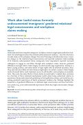 Cover page: Work after lawful status: formerly undocumented immigrants’ gendered relational legal consciousness and workplace claims-making