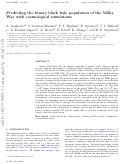 Cover page: Predicting the binary black hole population of the Milky Way with cosmological simulations