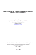 Cover page: Smart Growth and The Transportation-Land Use Connection: What Does the Research Tell Us?