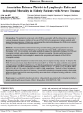 Cover page: Association Between Platelet-to-Lymphocyte Ratio and In-hospital Mortality in Elderly Patients with Severe Trauma