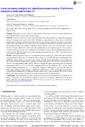 Cover page: Local curvature analysis for classifying breast tumors: Preliminary analysis in dedicated breast CT