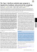 Cover page: The Type I interferon antiviral gene program is impaired by lockdown and preserved by caregiving