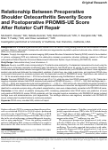 Cover page: Relationship Between Preoperative Shoulder Osteoarthritis Severity Score and Postoperative PROMIS-UE Score After Rotator Cuff Repair