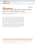 Cover page: Exploring the trade-offs between electric heating policy and carbon mitigation in China
