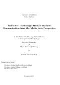 Cover page: Embodied Technology: Human Machine Communication from the Media Arts Perspective