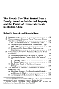 Cover page: The Bloody Case That Started From a Parody: American Intellectual Property and the Pursuit of Democratic Ideals in Modern China