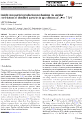 Cover page: Insight into particle production mechanisms via angular correlations of identified particles in pp collisions at s=7 TeV