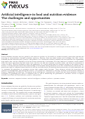 Cover page: Artificial intelligence in food and nutrition evidence: The challenges and opportunities.