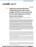 Cover page: Detection and quantification of Mycobacterium tuberculosis antigen CFP10 in serum and urine for the rapid diagnosis of active tuberculosis disease