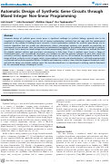 Cover page: Automatic Design of Synthetic Gene Circuits through Mixed Integer Non-linear Programming